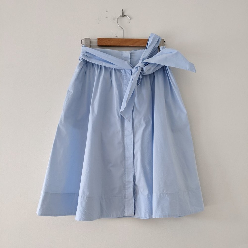 Club Monaco Light Blue A-Line Skirt with Bow Waist - Picture 3 of 4